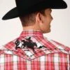 Roper Red & White Long Sleeve Western Shirt -Way Out West Trading Shop 0100100164020a