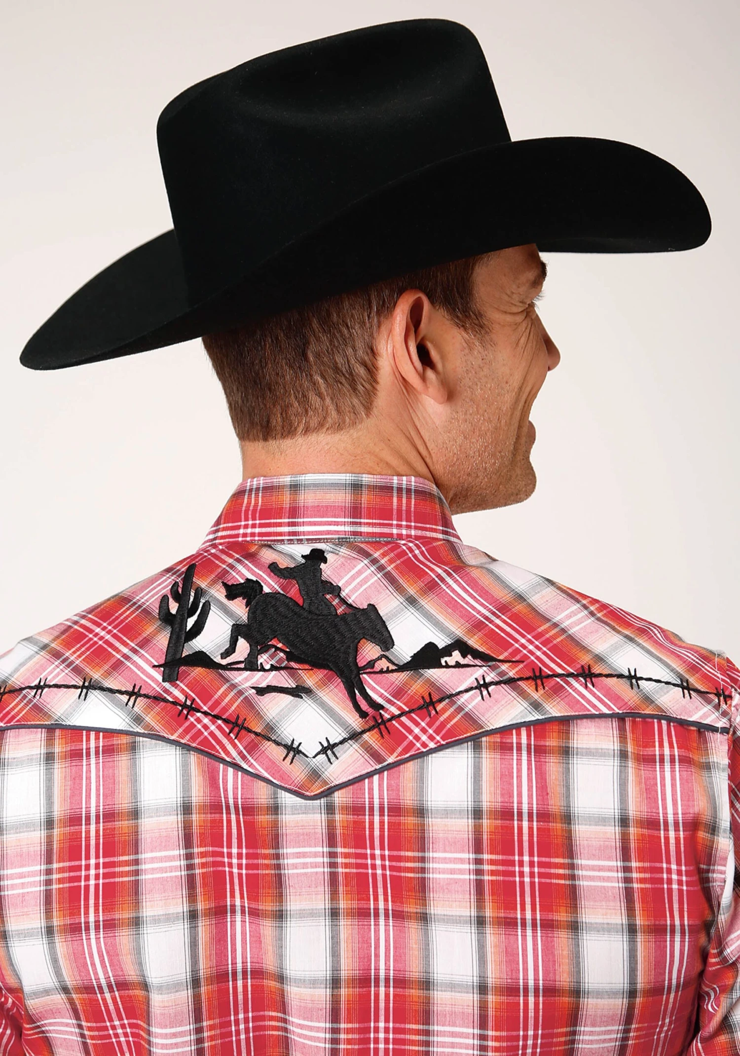 Roper Red & White Long Sleeve Western Shirt 3 Roper Red & White Long Sleeve Western Shirt