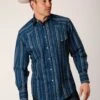 Men's Roper Navy & Khaki Floral Western Shirt 1 Men's Roper Navy & Khaki Floral Western Shirt -Way Out West Trading Shop 0100100190710a