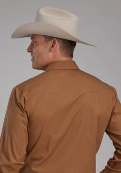 Men's Roper Solid Rust Western Shirt -Way Out West Trading Shop 0100100250685c