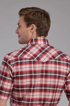 Men's Roper Red Plaid Short Sleeve Western Shirt -Way Out West Trading Shop 0100201012013c