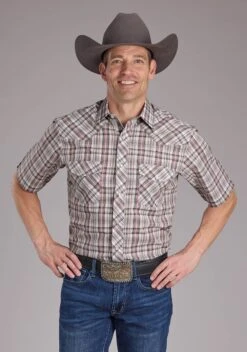 Men's Roper Multi Plaid Short Sleeve Western Shirt