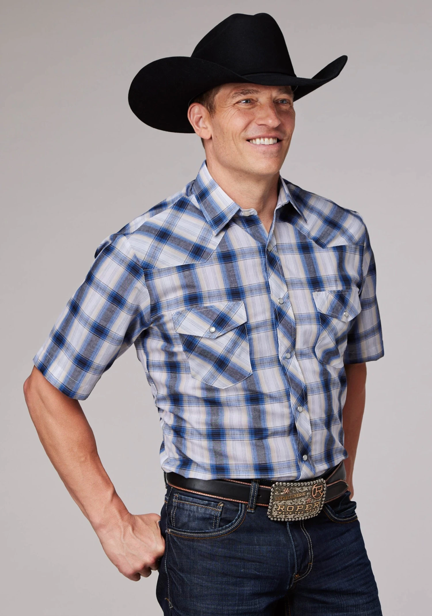 Men's Roper Plaid Western Shirt 3 Men's Roper Plaid Western Shirt