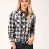 Roper White & Black Plaid Long Sleeve Shirt -Way Out West Trading Shop 0105000160580b