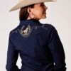 Women's Roper Deep Nay Embroidered Western Shirt -Way Out West Trading Shop 0105000170370a