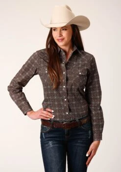 ROPER 1719 BROWN/WHITE RETRO PRINT