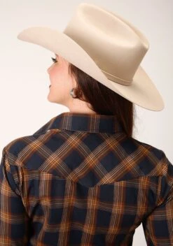 Roper Navy & Brown Plaid Long Sleeve Snap -Way Out West Trading Shop 0105001011003c