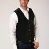 Men's Roper Black Suede Western Vest -Way Out West Trading Shop 0207505000712a
