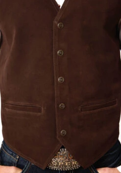 Men's Roper Brown Suede Western Vest -Way Out West Trading Shop 0207505000713c