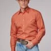 Men's Roper Solid Orange Western Shirt -Way Out West Trading Shop 0300100600473a