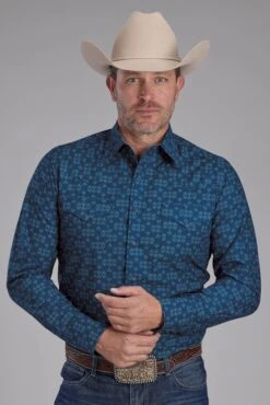 Men's Roper Diamond Print Long Sleeve Western Shirt