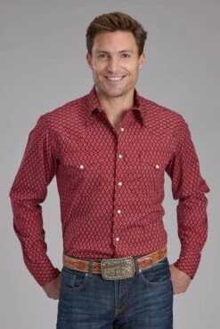 Men's Roper Geo Print Long Sleeve Western Shirt