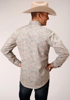 Roper Dot Paisley Long Sleeve Shirt -Way Out West Trading Shop 0300100640466c