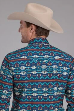 Men's Roper Horizontal Aztec Long Sleeve Western Shirt -Way Out West Trading Shop 0300100670253c