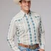Men's Roper Vertical Aztec Western Shirt -Way Out West Trading Shop 0300100680465a