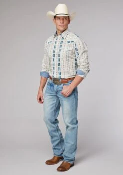 Men's Roper Vertical Aztec Western Shirt -Way Out West Trading Shop 0300100680465b