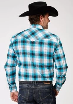 Men's Roper Turquoise Plaid Western Plaid -Way Out West Trading Shop 0300102782111c