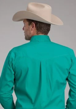 Men's Roper Jade Green Long Sleeve Western Shirt -Way Out West Trading Shop 0300103653105c
