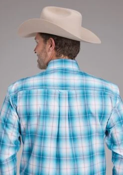 Men's Roper "Blue Sky Plaid" Long Sleeve Western Shirt -Way Out West Trading Shop 0300103793015c