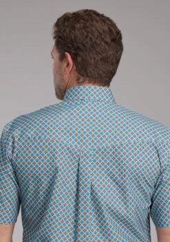 Men's Roper Turquoise Foulard Short Sleeve Shirt -Way Out West Trading Shop 0300203253021c