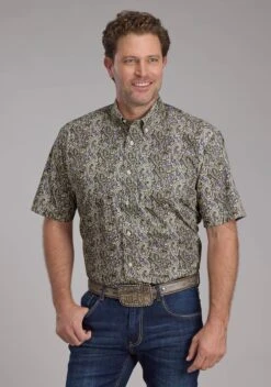 Men's Roper "Stone Paisley" Short Sleeve Western Shirt