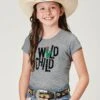 Girl's Roper Light Grey Short Sleeve Tee -Way Out West Trading Shop 0300905132021a