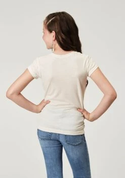 Girl's Roper Cream Short Sleeve Tee -Way Out West Trading Shop 0300905132039c