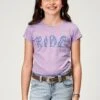 Girl's Roper Lilac Western Short Sleeve Tee -Way Out West Trading Shop 0300905132048a