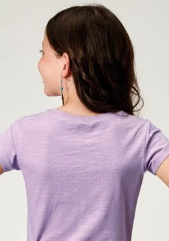 Girl's Roper Lilac Western Short Sleeve Tee -Way Out West Trading Shop 0300905132048c