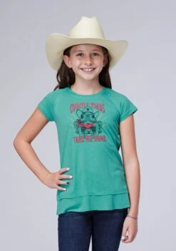 Girl's Roper Turquoise Short Sleeve Tee