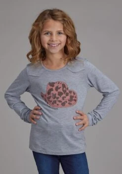 Girl's Roper Heather Grey Jersey Tee