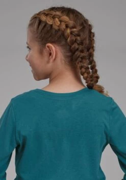 Girl's Roper Teal Jersey Tee -Way Out West Trading Shop 0300905136141c