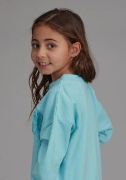 Girl's Roper Turquoise Fleece Pullover 7 Girl's Roper Turquoise Fleece Pullover -Way Out West Trading Shop 0300905146103c