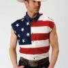 Roper Americana Sleeveless Button Up Shirt -Way Out West Trading Shop 0301301850101a