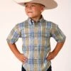 Roper Sandy Plaid Short Sleeve Shirt -Way Out West Trading Shop 0303103785011a