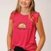 Roper Pink Jersey Knit Tee -Way Out West Trading Shop 0303705130471a