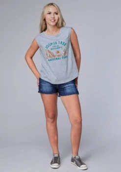 Women's Roper Grey Sleeveless Tank -Way Out West Trading Shop 0303705134027b