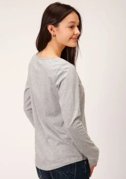 Roper Grey Jersey Knit Long Sleeve Tee -Way Out West Trading Shop 0303805130196c