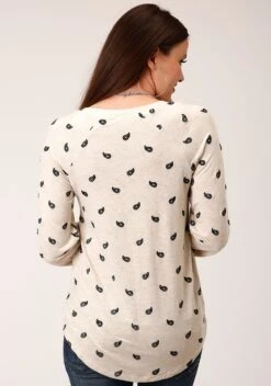 Roper Scoop Neck Paisley Long Sleeve Shirt -Way Out West Trading Shop 0303805131041c