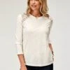 Women's Roper Cream Cotton Western Top -Way Out West Trading Shop 0303805133071a