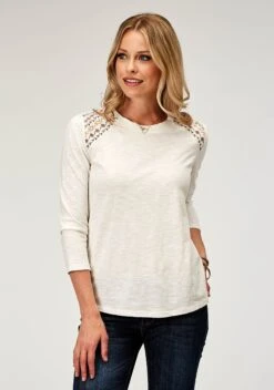 Women's Roper Cream Cotton Western Top