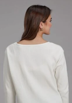 Women's Roper Cream Waffle Knit Tee -Way Out West Trading Shop 0303805136104c