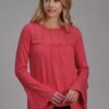 Women's Roper Red Cotton Jersey Top -Way Out West Trading Shop 0303805137031a