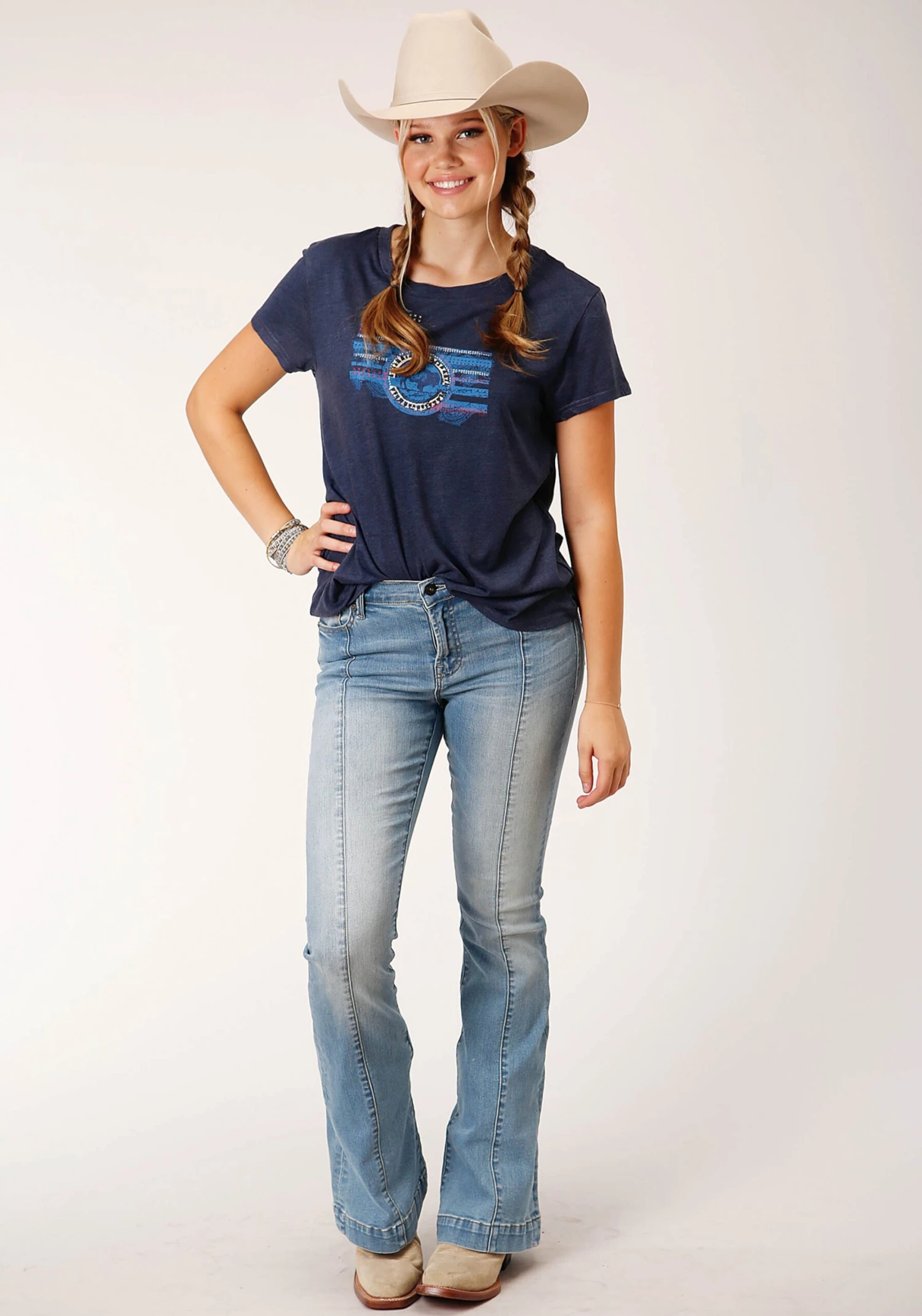 Roper Navy Blue Short Sleeve Tee 4 Roper Navy Blue Short Sleeve Tee - Image 2