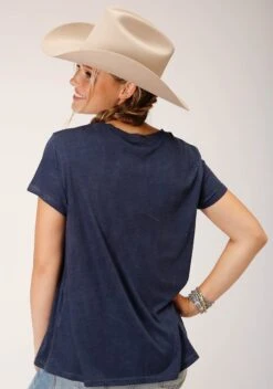 Roper Navy Blue Short Sleeve Tee 7 Roper Navy Blue Short Sleeve Tee -Way Out West Trading Shop 0303905130427c