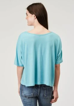 Women's Roper Turquoise Cropped Swing Tee -Way Out West Trading Shop 0303905132019c