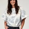 Women's Roper Blue & White Tie Dye Western Top -Way Out West Trading Shop 0303905142067a