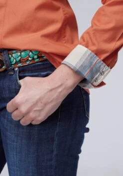 Women's Roper Solid Orange Western Shirt -Way Out West Trading Shop 0305000600473c