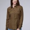 Women's Roper Solid Brown Western Shirt