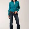 ROPER 1729 - SOLID POPLIN - DEEP TEAL -Way Out West Trading Shop 0305000600757a